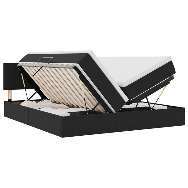 vidaXL Storage Bed with Mattress with Headboard Black 90 x 200 cm