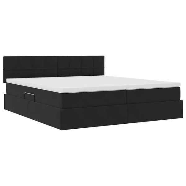 vidaXL Storage Bed with Mattress with Headboard Black 90 x 200 cm