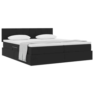 vidaXL Storage Bed with Mattress with Headboard Black 90 x 200 cm