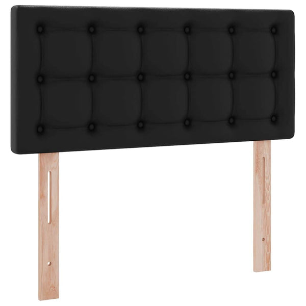 vidaXL LED Storage Bed Black 90 x 190 cm Faux Leather