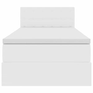 vidaXL Bed with Storage and LED Pure White 90 x 190 cm Faux Leather