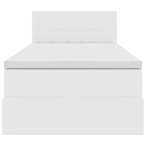 vidaXL Bed with Storage and LED Pure White 90 x 190 cm Faux Leather