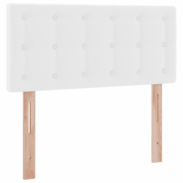 vidaXL Bed with Storage and LED Pure White 100 x 200 cm Faux Leather