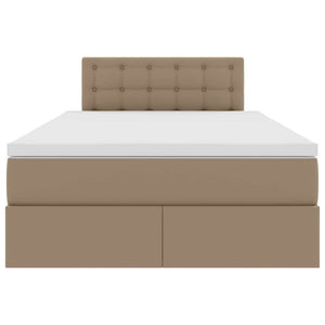 vidaXL Storage Bed with LED Cappuccino 120 x 190 cm Faux Leather