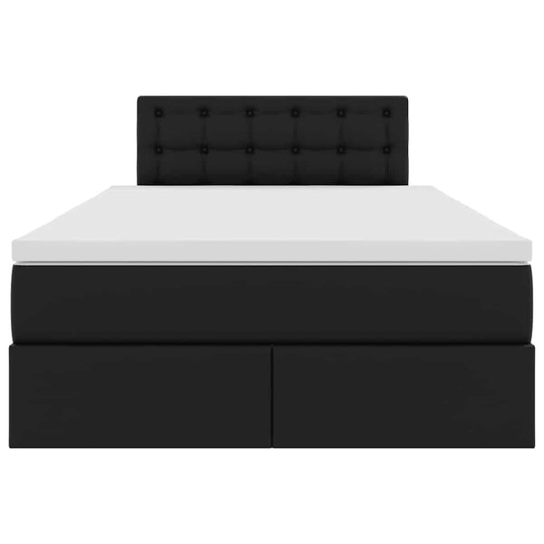 vidaXL Storage Bed with LED Black 120 x 200 cm Faux Leather