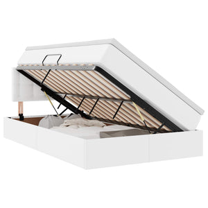 vidaXL Storage Bed with LED Clean White 120 x 200 cm Faux Leather