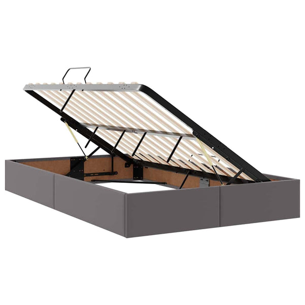 vidaXL Storage Bed with LED Grey 120 x 200 cm Faux Leather