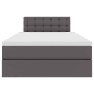 vidaXL Storage Bed with LED Grey 120 x 200 cm Faux Leather