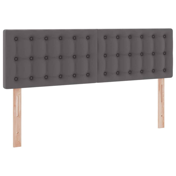 vidaXL Faux Leather Storage LED Bed Grey 140 x 200 cm