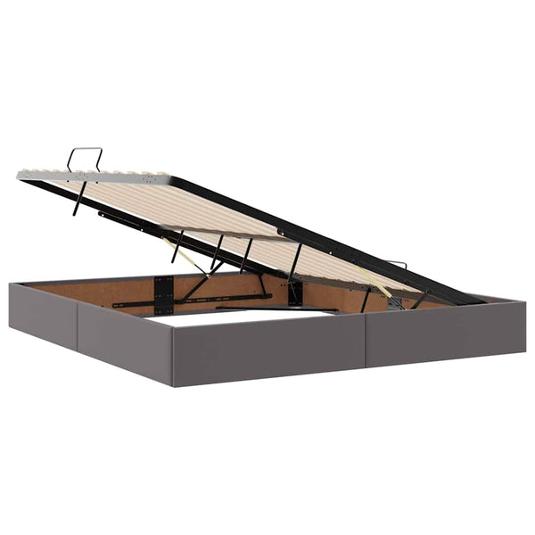 vidaXL Bed with Storage and LED Grey 160 x 200 cm Faux Leather