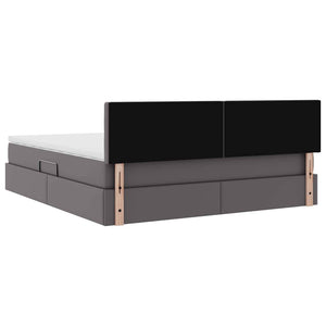vidaXL Bed with Storage and LED Grey 160 x 200 cm Faux Leather