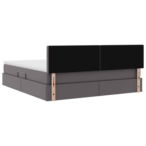 vidaXL Bed with Storage and LED Grey 160 x 200 cm Faux Leather