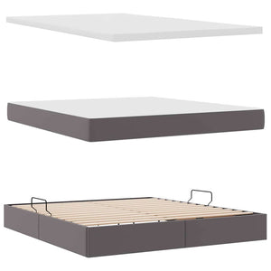 vidaXL Bed with Storage and LED Grey 160 x 200 cm Faux Leather