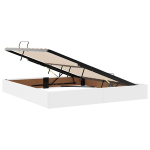 vidaXL Bed with Storage and LED Pure White 180 x 200 cm Faux Leather