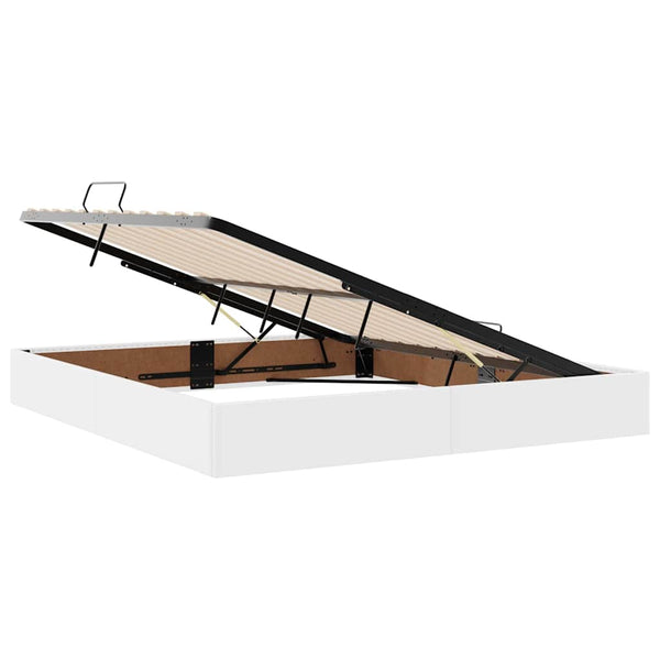 vidaXL Bed with Storage and LED Pure White 180 x 200 cm Faux Leather