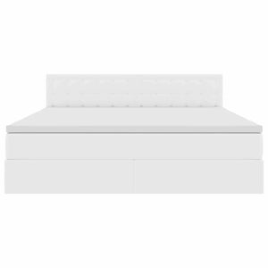 vidaXL Bed with Storage and LED Pure White 180 x 200 cm Faux Leather