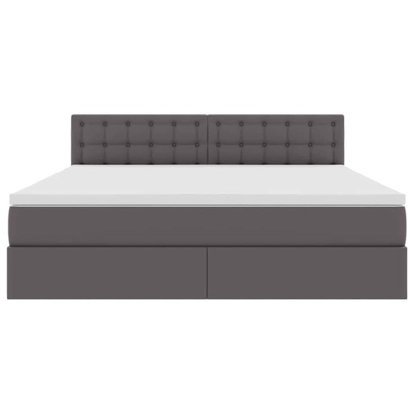 vidaXL Bed with Storage and LED Grey 180 x 200 cm Faux Leather