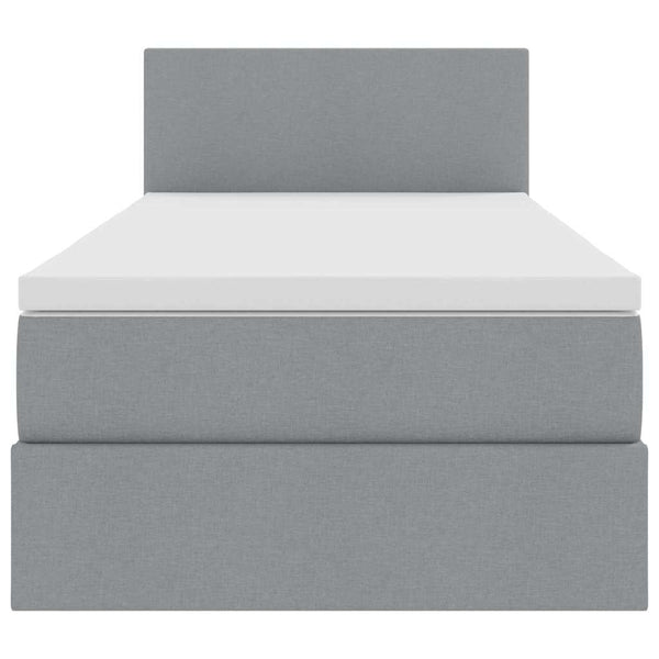 vidaXL Bed with Storage and LED Light Grey 90 x 190 cm Fabric