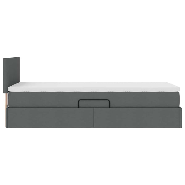 vidaXL Bed with Storage and LED Dark Gray 90 x 190 cm Fabric