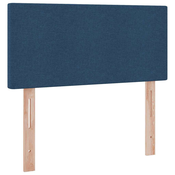 vidaXL Bed with Storage and LED with Headboard Blue 90 x 190 cm Fabric