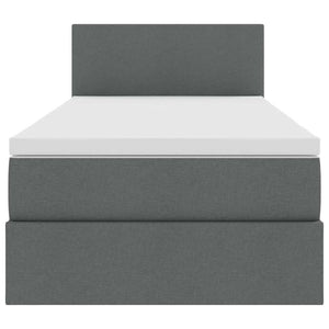 vidaXL Upholstered Bed with Storage and LED Dark Grey 90 x 200 cm Fabric