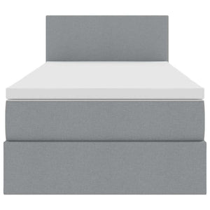 vidaXL Fabric Bed with Storage and LED Light Gray 100 x 200 cm