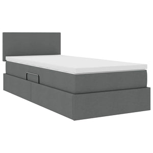 vidaXL Storage Bed with LED Dark Grey 100 x 200 cm Fabric