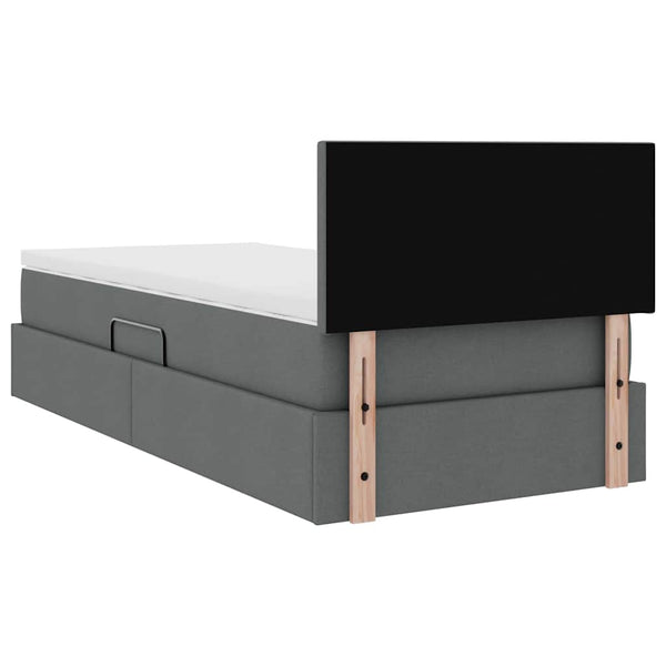vidaXL Storage Bed with LED Dark Grey 100 x 200 cm Fabric