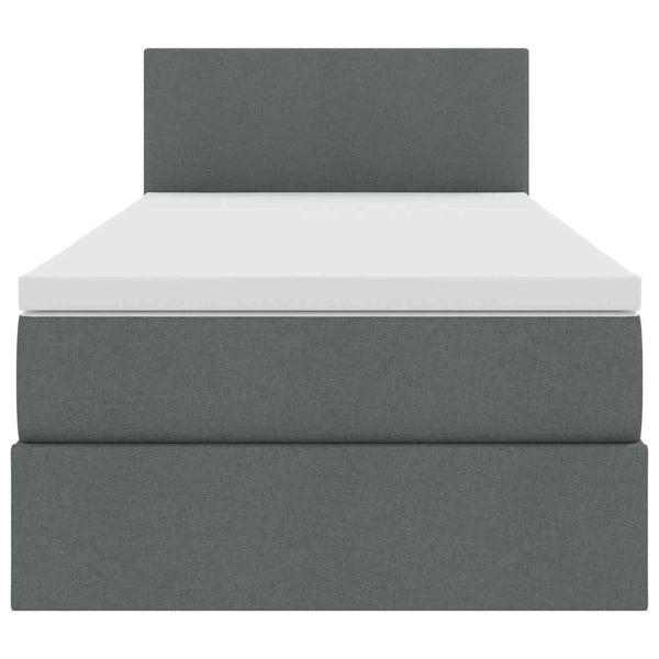 vidaXL Storage Bed with LED Dark Grey 100 x 200 cm Fabric