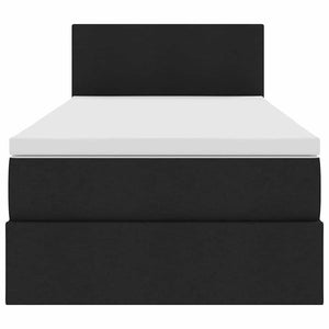 vidaXL Storage Bed with LED Black 100 x 200 cm Fabric