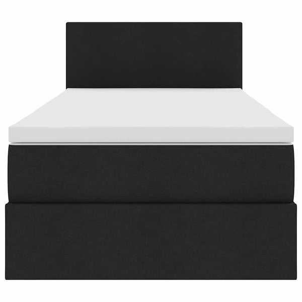 vidaXL Storage Bed with LED Black 100 x 200 cm Fabric