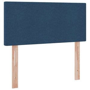 vidaXL Fabric Bed with Storage and LED with Mattress Blue 100 x 200 cm