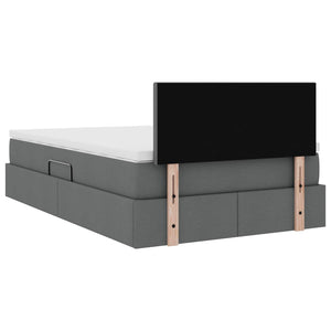 vidaXL Upholstered Bed with Storage and LED Dark Grey 120 x 190 cm Fabric