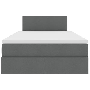 vidaXL Upholstered Bed with Storage and LED Dark Grey 120 x 190 cm Fabric