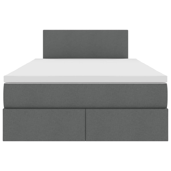 vidaXL Upholstered Bed with Storage and LED Dark Grey 120 x 190 cm Fabric