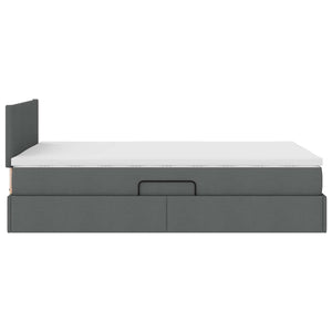 vidaXL Upholstered Bed with Storage and LED Dark Grey 120 x 190 cm Fabric