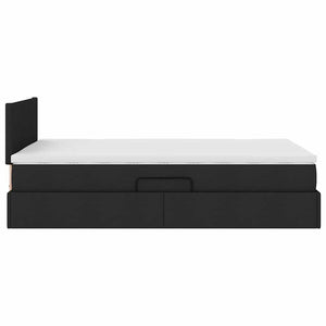 vidaXL Bed with Storage and LED with LED Black 120 x 190 cm Fabric