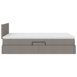 vidaXL Bed with Storage and LED with Mattress Taupe 120 x 190 cm Fabric