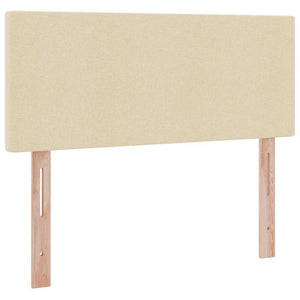 vidaXL Storage LED Bed with Mattress Cream 120 x 190 cm Fabric