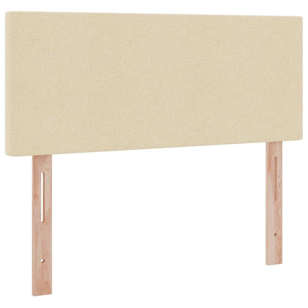 vidaXL Storage LED Bed with Mattress Cream 120 x 190 cm Fabric