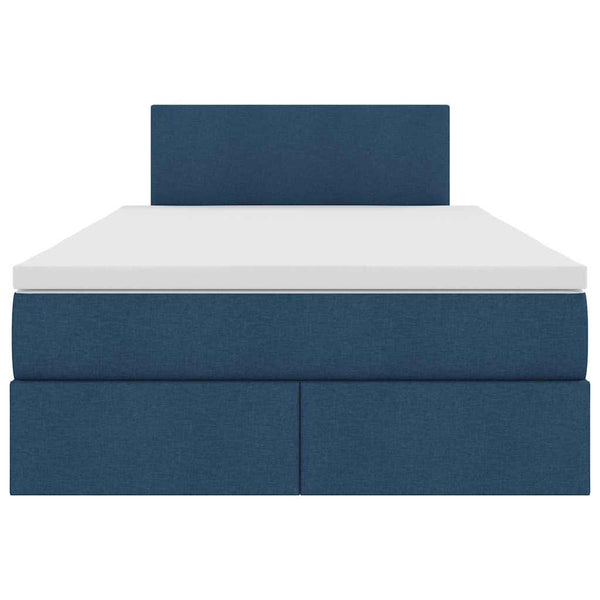 vidaXL Bed with Storage and LED with Mattress Blue 120 x 190 cm Fabric
