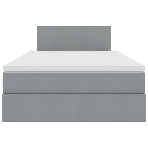 vidaXL Storage Bed with LED Light Grey 120 x 200 cm Fabric