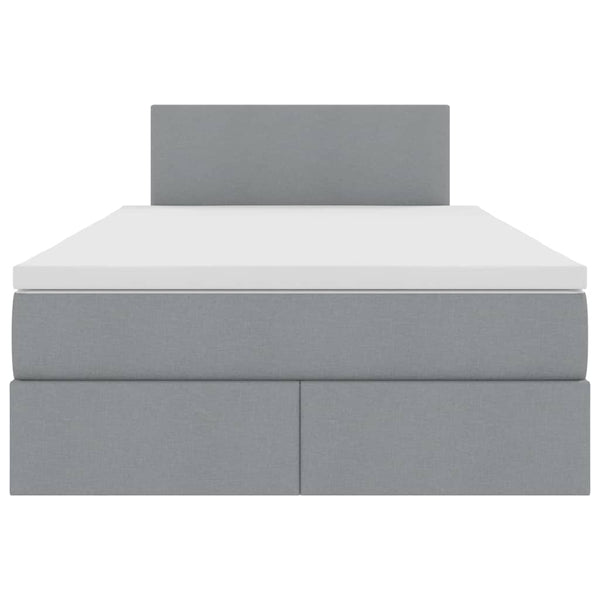 vidaXL Storage Bed with LED Light Grey 120 x 200 cm Fabric