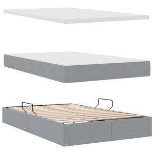 vidaXL Storage Bed with LED Light Grey 120 x 200 cm Fabric