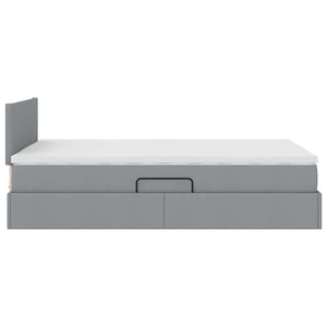 vidaXL Storage Bed with LED Light Grey 120 x 200 cm Fabric