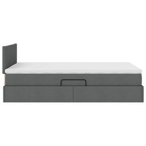 vidaXL Storage Bed with LED Dark Grey 120 x 200 cm Fabric