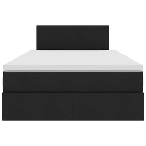 vidaXL Storage Bed with LED Black 120 x 200 cm Fabric