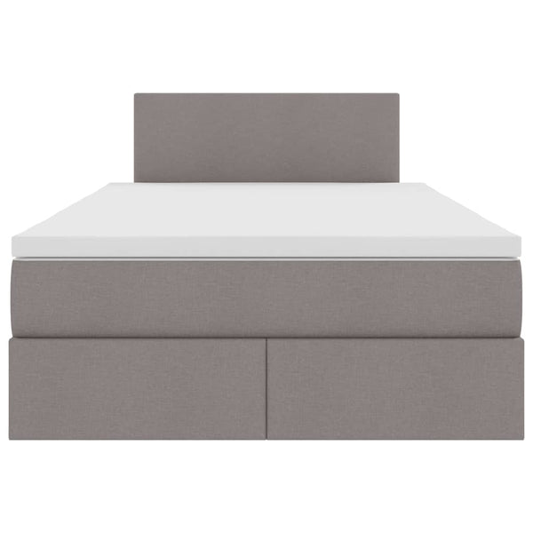 vidaXL LED Storage Bed with Mattress Taupe 120 x 200 cm Fabric