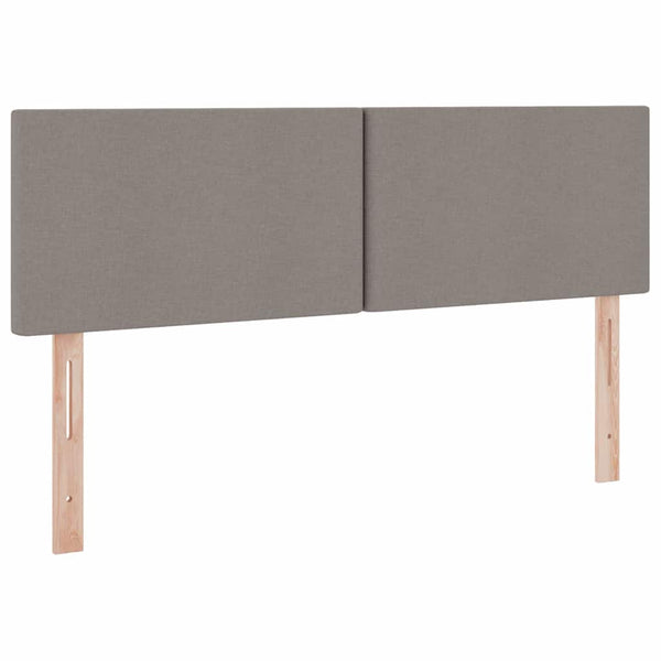vidaXL LED Storage Bed with Mattress Taupe 140 x 190 cm Fabric