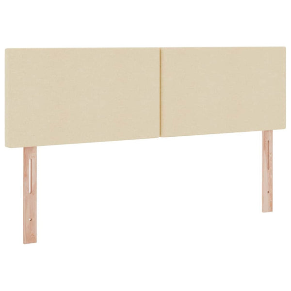 vidaXL Fabric Storage Bed with LED and Mattress Cream 140 x 190 cm